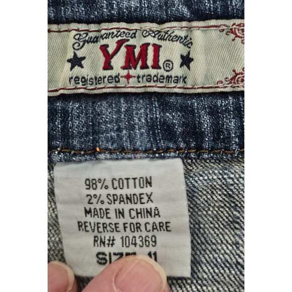 YMI Womens Denim Mini Skirt With Rivet Details Size 11 Length: 14" - Picture 6 of 7